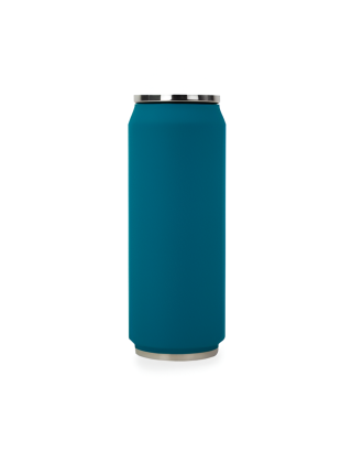 Cutie izoterma cu pai, 500 ml, albastru, colectia Soft touch - YOKO DESIGN